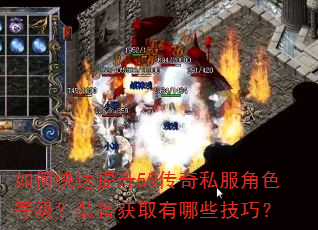 如何快速提升55传奇私服角色等级?装备获取有哪些技巧? 如何快速提升55传奇私服角色等级?装备获取有哪些技巧?